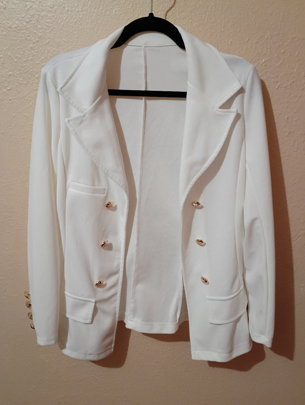White Double-Breasted Blazer Jacket